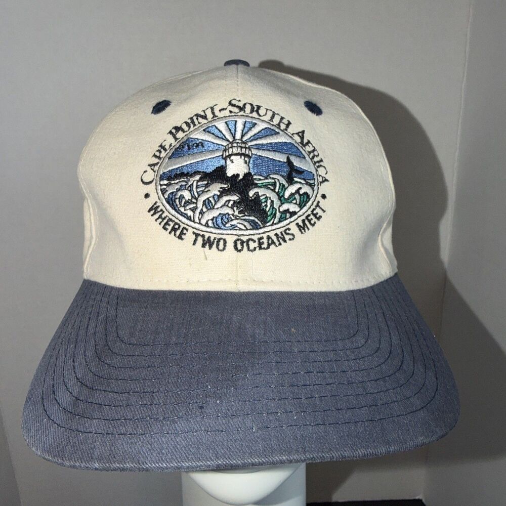 Vintage Cape Point South Africa Snapback Hat “Where Two Oceans Meet” Adult OSFA